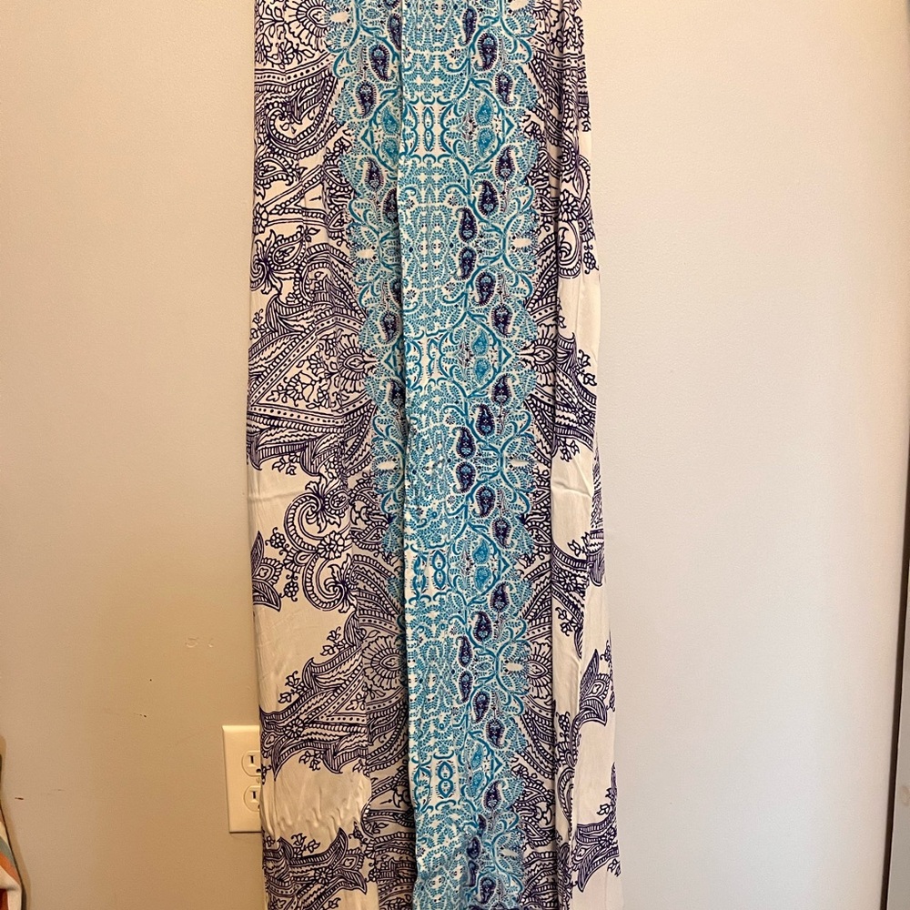 In Bloom Blue and White Maxi Dress
